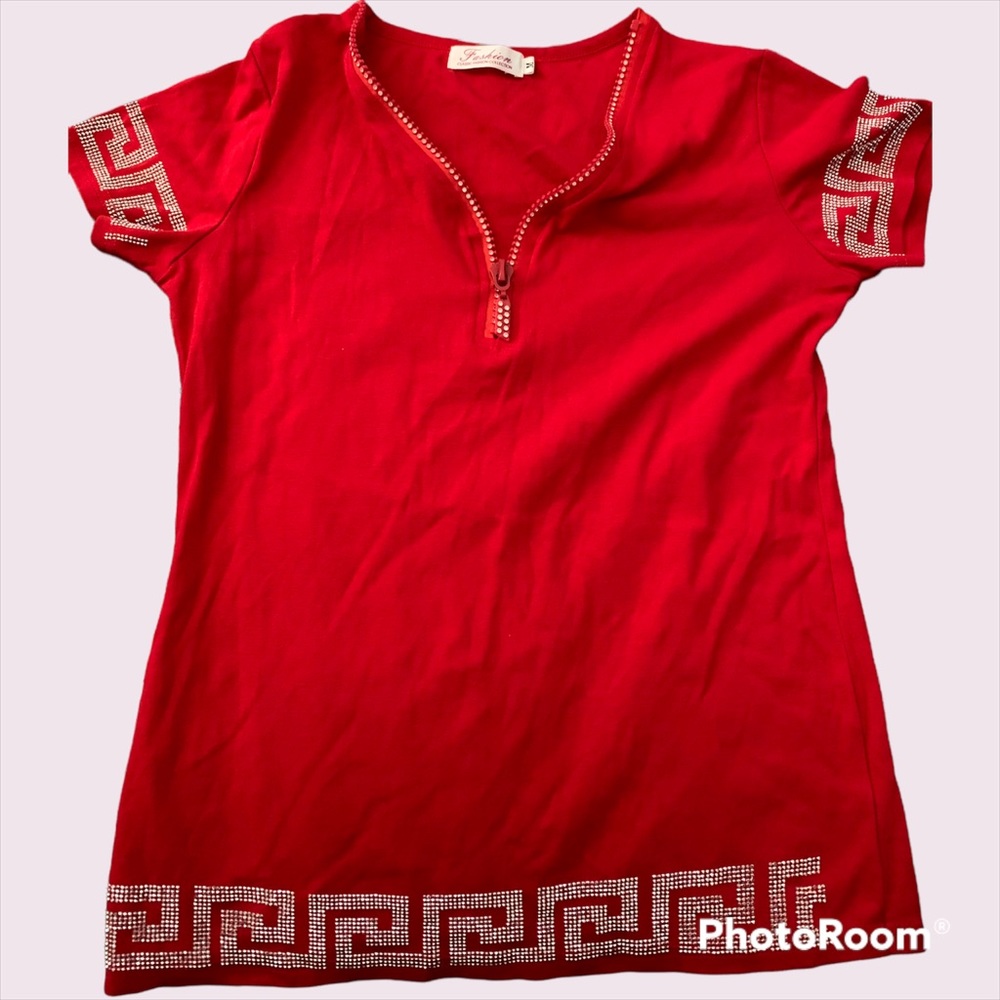 Blouse glitter red